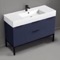 Modern Bathroom Vanity, Blue, 48